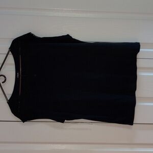 Chaps Women's Navy Blouse with Lace Detail